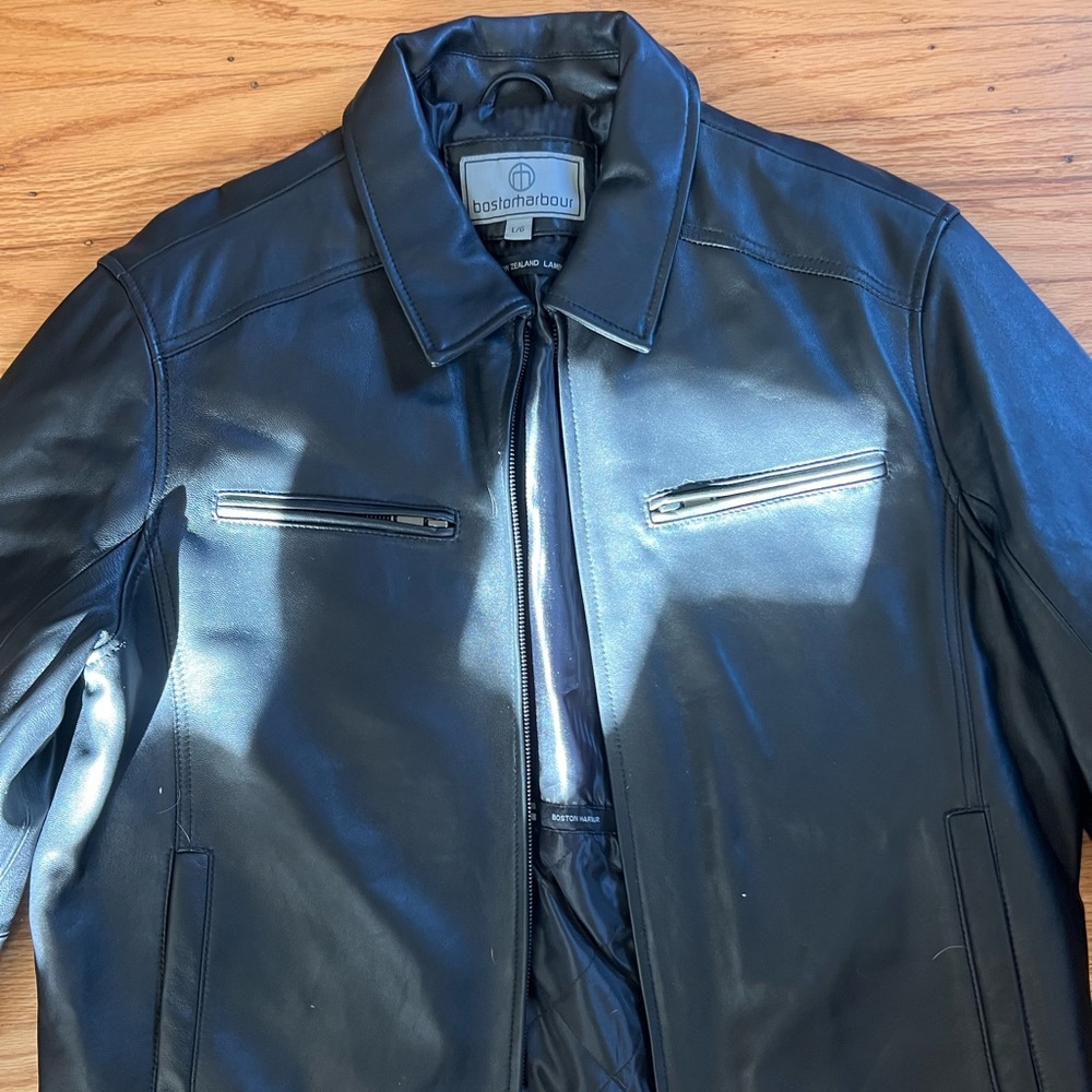 Boston Harbour leather jacket new without tags